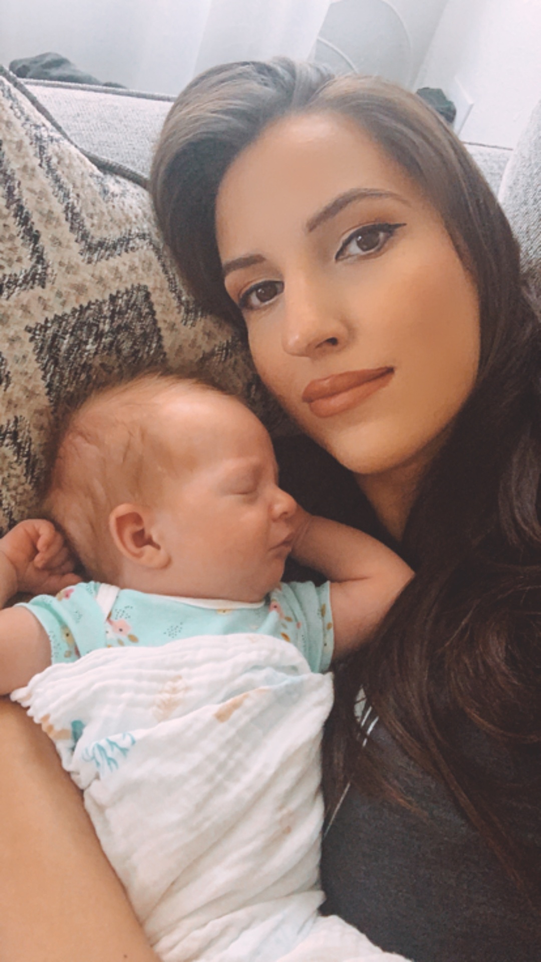 Emilia Williams with her newborn